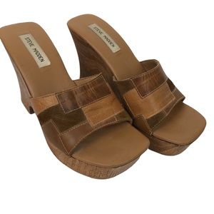 Steve Madden July Slide Sandals Brown Open Toe Platform size 10